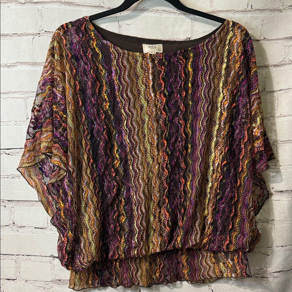 Eci Multicolor Wavy Pattern Blouse - image 1